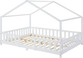 Lit enfant Treviolo avec protection antichute 120x200 cm blanc mat