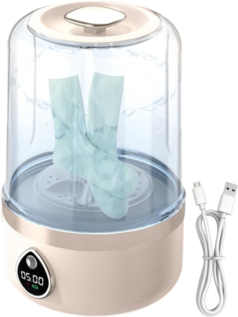 Draagbare Wasmachine Compacte Wasmachine Kleine Wasjes Wassen Opvouwbaar Ontwerp 14 x 14 x 14 cm Blauw