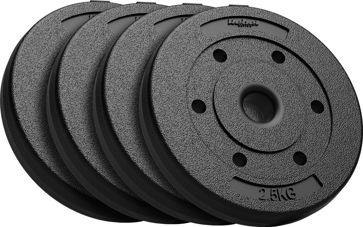 Rebel Active Serie - Bitumineus Gewichtenset - 4x2,5kg - 10kg - 31mm