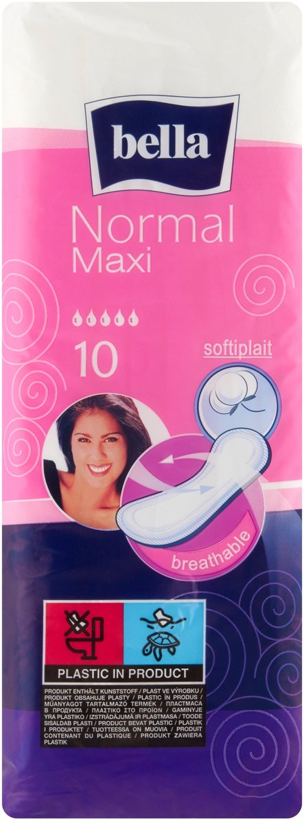 Bella Maandverband Normaal Maxi, softiplait, ademend - 10 stucks
