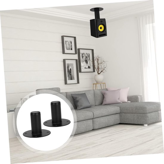 Speaker Stands - Luidspreker Beugels - Desktop Audio - Stabiele Metalen Basis - 11 x 11 x 7.5 cm - Zwart — afbeelding 5