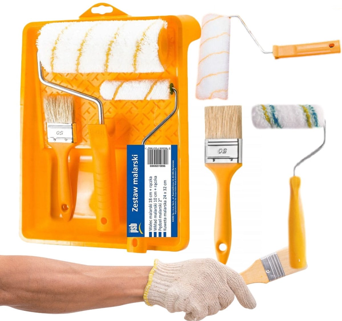 Kaem - Schilderset - 2 Rollen - Kwast - Verfbak 24x32 cm
