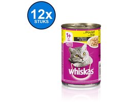 12x Whiskas Adult - Brokjes in Saus Kip - Kattenvoer - 400g