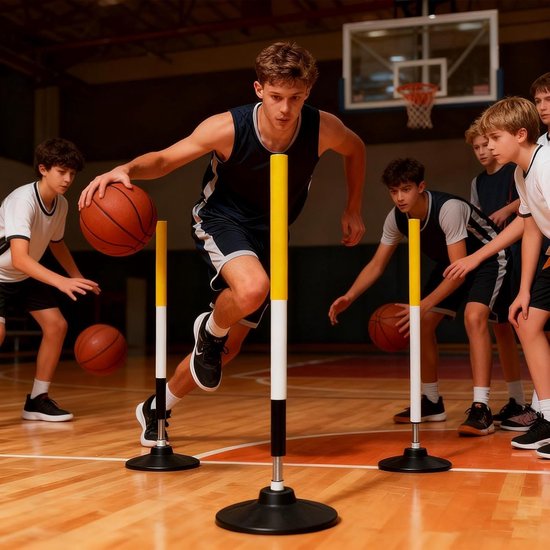 Voetbal Trainingsstokken - Agility Polen - Sport Training - Snel Rebound Mechanisme - 60 cm - Geel — afbeelding 4
