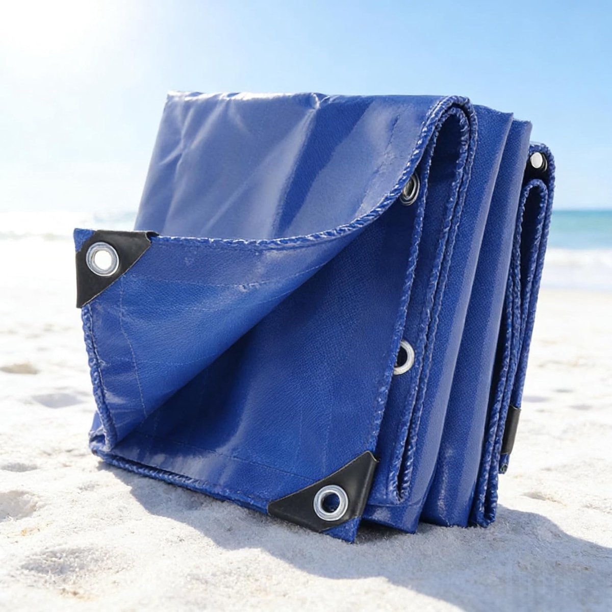 Waterdicht Zeildoek - Dekzeil Grondzeil - Bescherming Buiten - Zwaar Uitgevoerd - 150 x 220 cm - Blauw