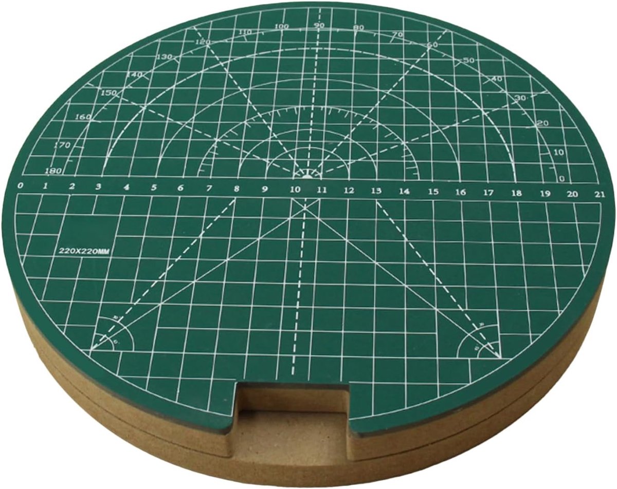 Tafeltennis Snijtafel - Rubber Snijplank - Precisie Snijden - 360 Graden Draaibaar - 22 cm Diameter - Zwart