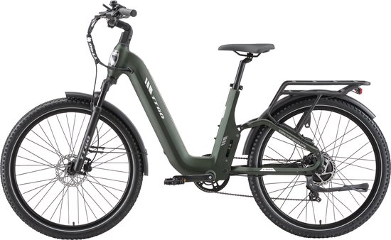 TTGO E-SUVO S6 - Full Suspension Elektrische Mountainbike - 27,5 inch Aluminium Softtail Frame - 120 km Actieradius - 720Wh Grote Accu - 70Nm Krachtig Koppel - Hydraulische Schijfremmen - Shimano 7 Versnellingen - Groen van TTGO — afbeelding 2