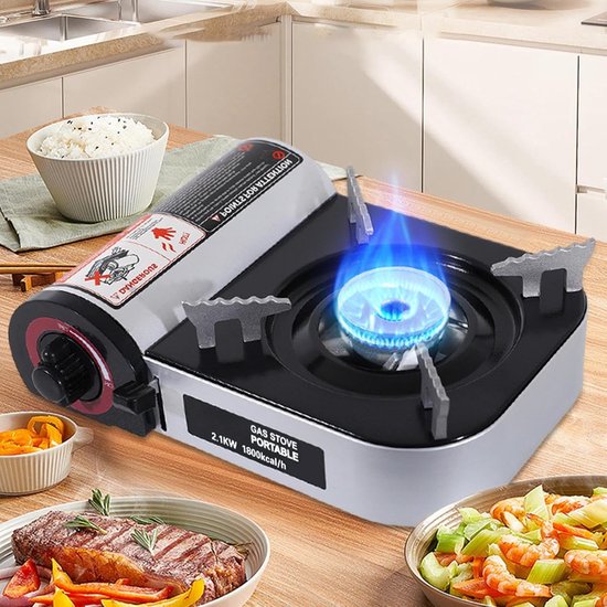 Campingkooktoestel - Compact fornuis - Outdoor koken - Windbestendige vlam - 26x19x8 cm - Zwart — afbeelding 5