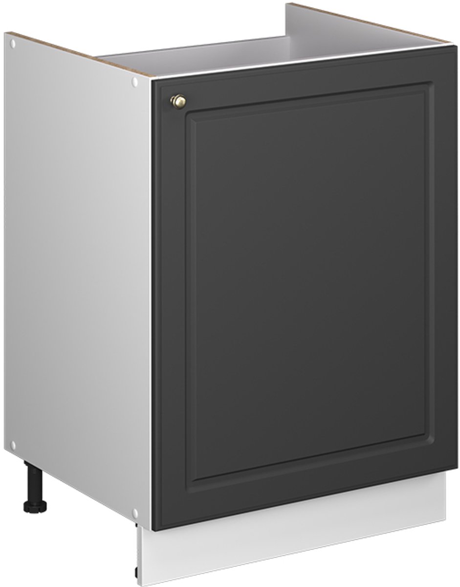 Vicco Wastafelkast Fame-Line, Anthrazit-Gold Landhaus/Wit, 60 cm