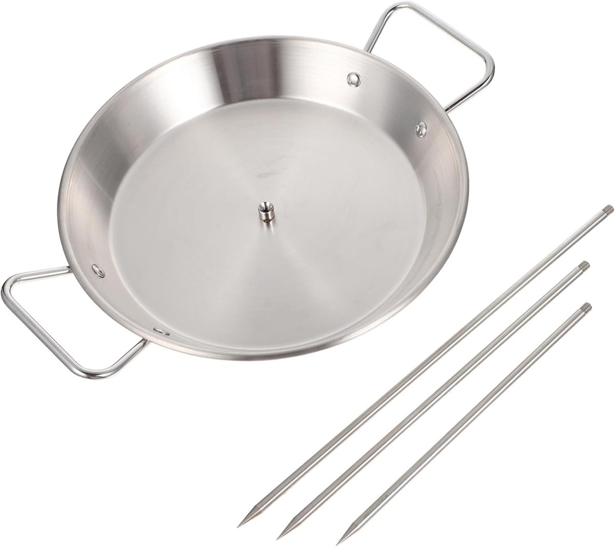 Kip Rooster Rek Grill Spiesen Buiten Grillen Gelijkmatig Braden 35 cm Zilver
