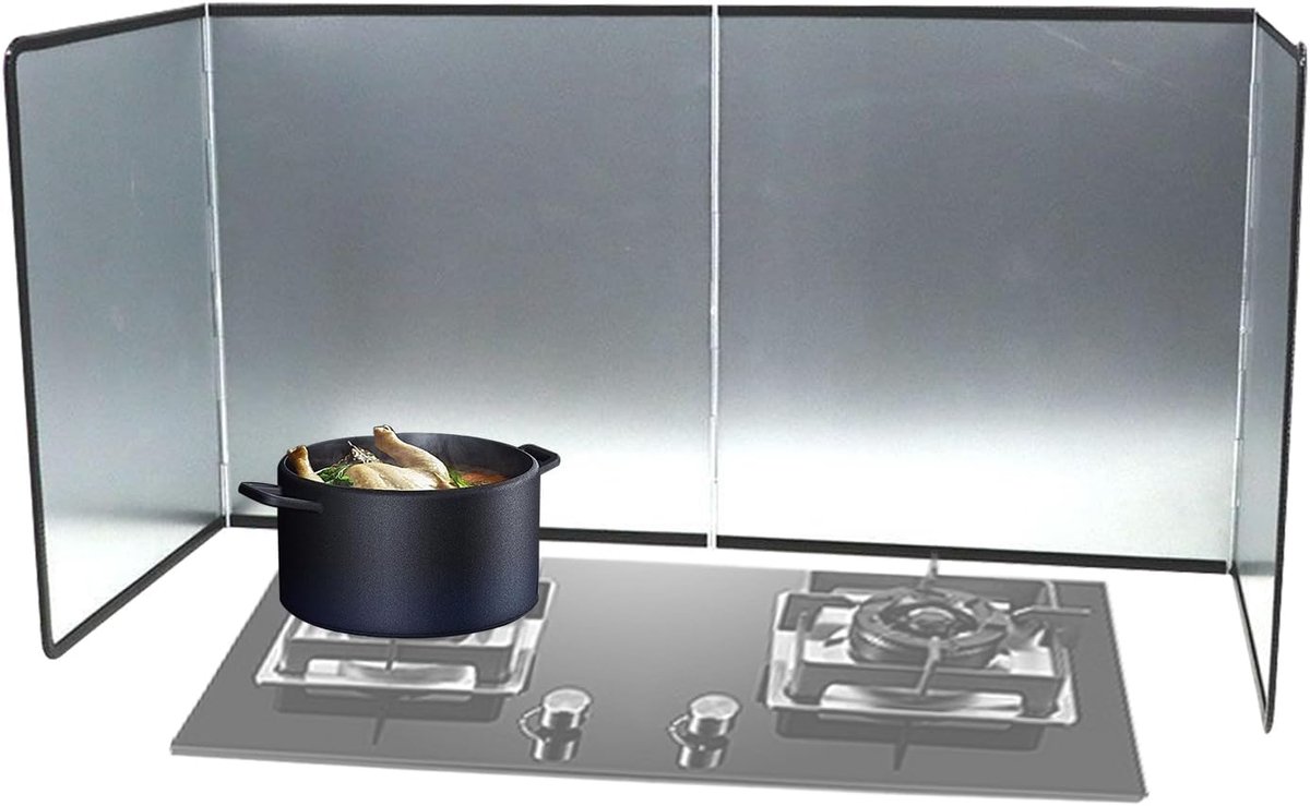 Spatbescherming Keuken Oliescherm Kookplaat Vetvrij Koken Opvouwbaar Ontwerp Medium Roestvrij Staal