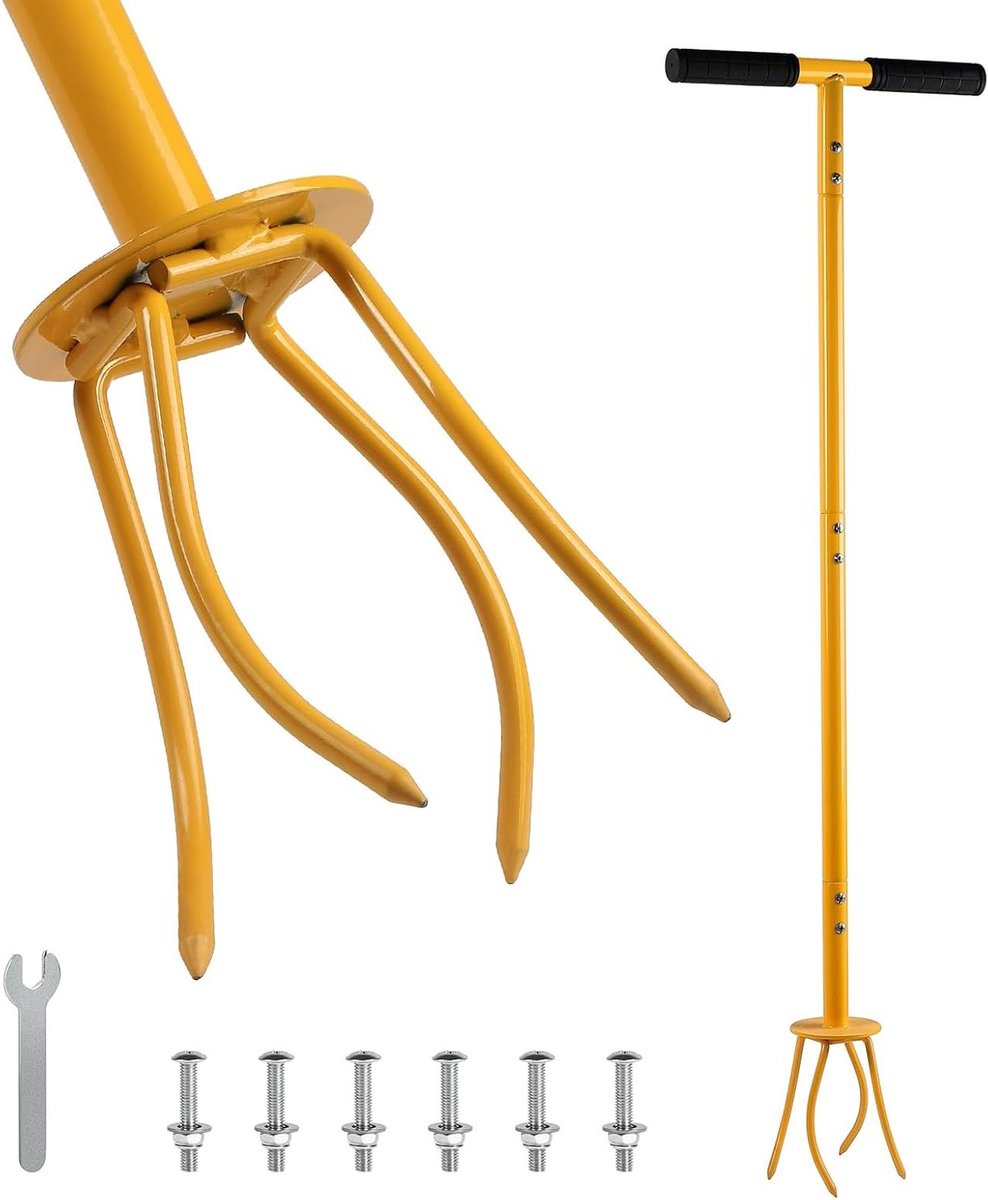 Twist Tiller Tuinklauwen, Hoogte 99 cm, Kleine Cultivator met Handvat voor Bodemverwerking en Onkruidbestrijding, Ideaal voor Tuinieren en Moestuin