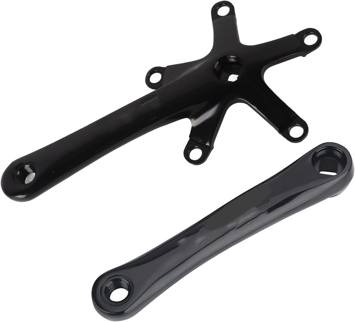 Aluminium Fiets Crank voor Eén Versnelling - Compatibel met 110 BCD - Zwart en Duurzaam voor Fietsers