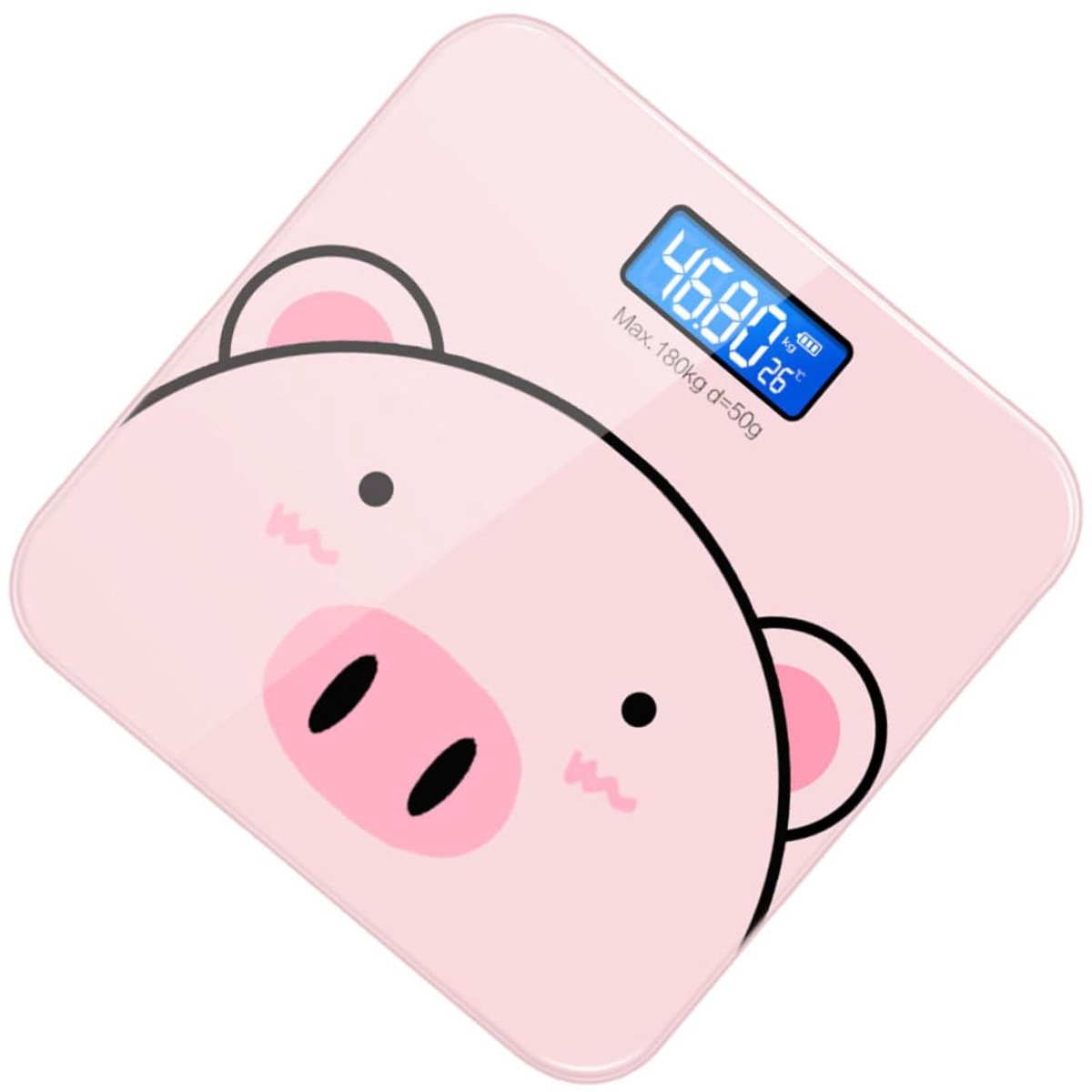 Digitale Lichaamsweegschaal - Elektronische Weegschaal Precisie Weegschaal - Gezondheid Monitoren - Gehard Glas Ontwerp - 0.2-180kg - Roze
