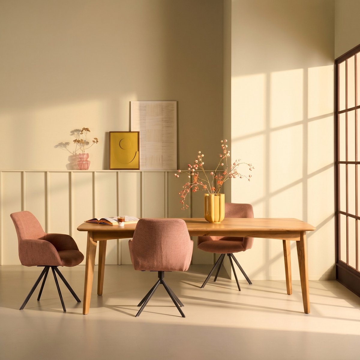 Woonexpress Eettafel Lerma - Mangohout - Naturel - 240x78x105 cm (BxHxD) Bruin