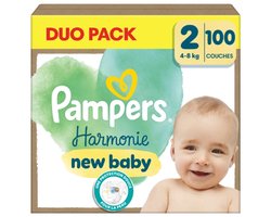 Pampers Harmonie Luiers Maat 2 - 100 Luiers - 4kg-8kg