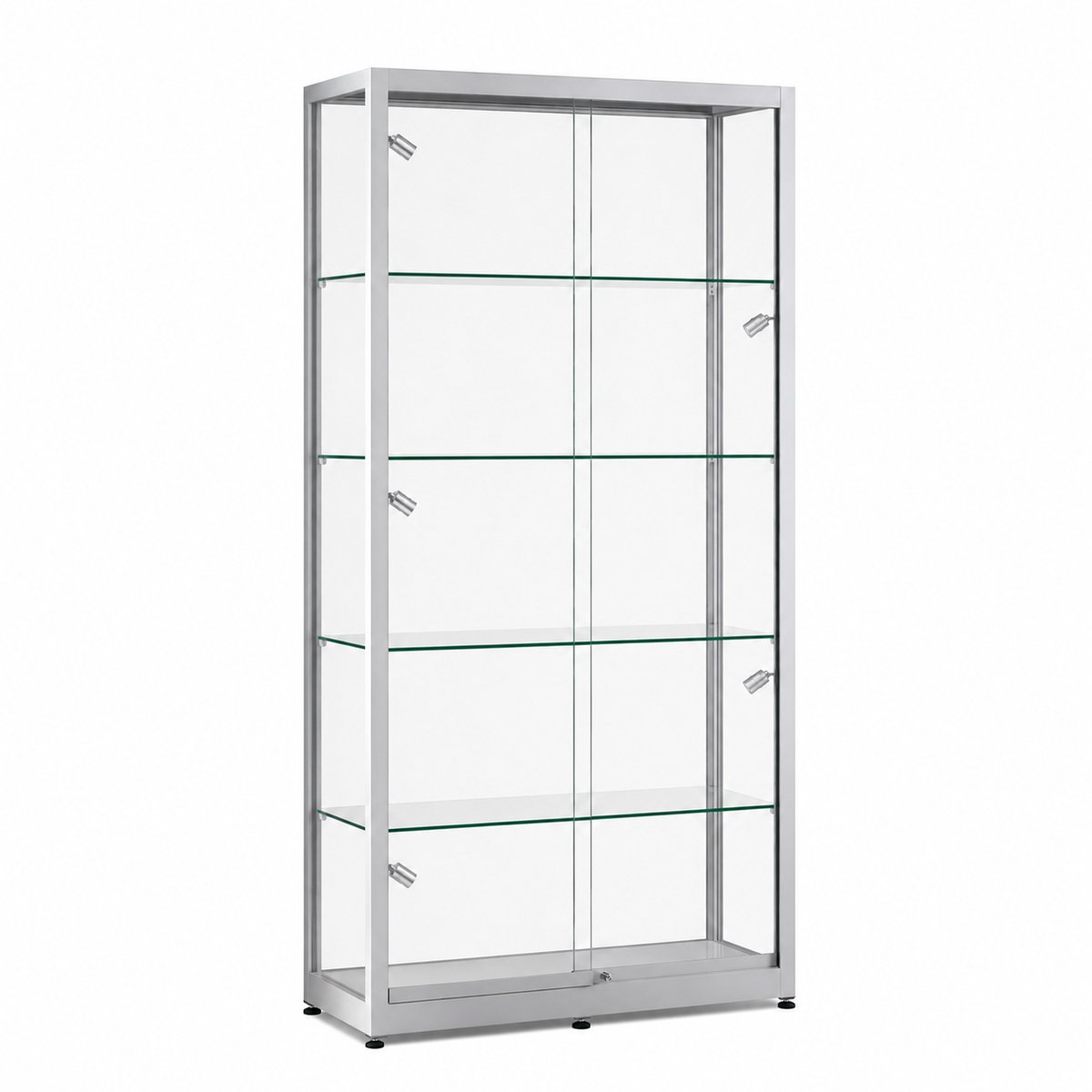 Helioz vitrine Trendline Highlight 1000 RVA met railverlichting - aluminium