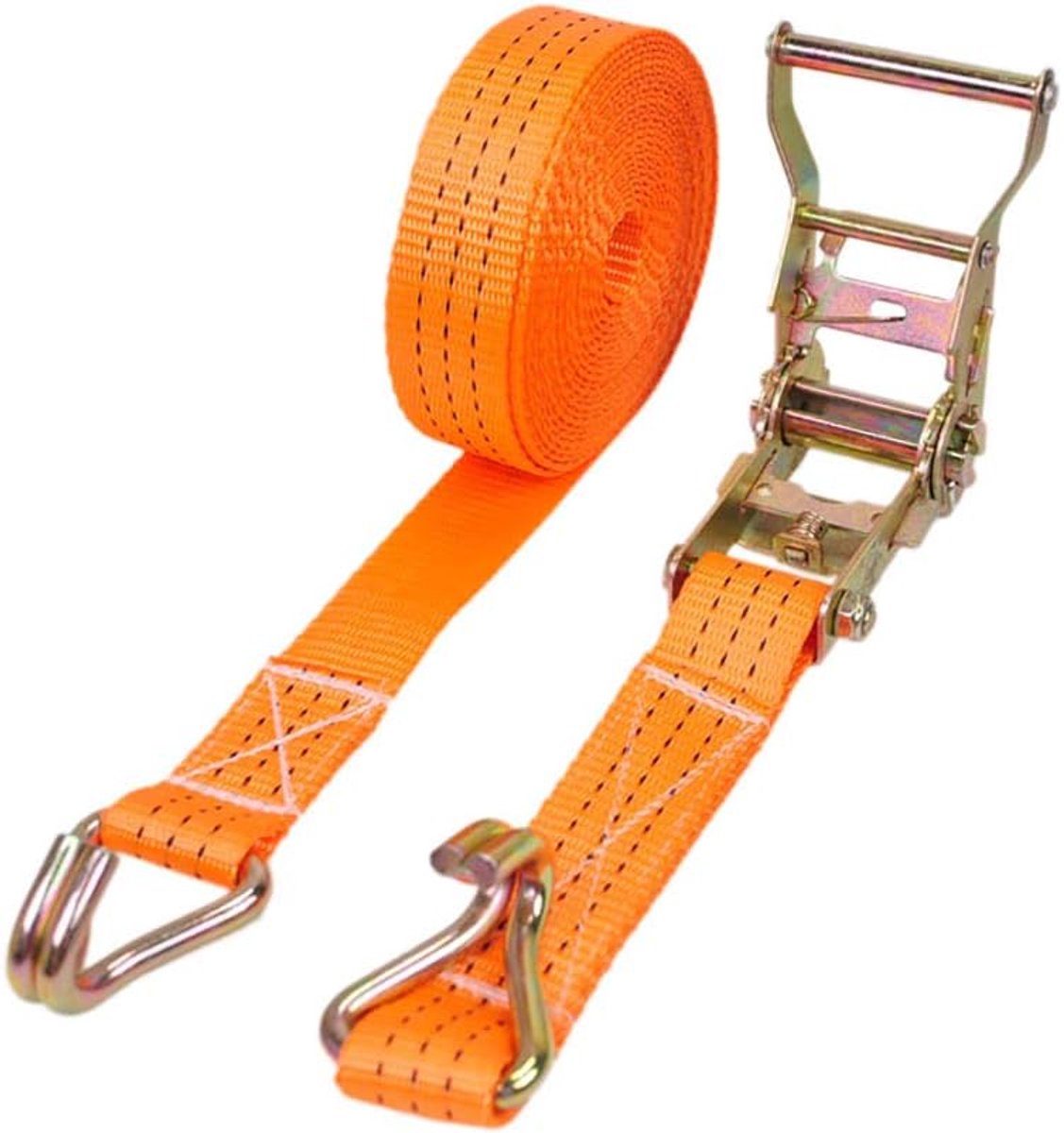 Ratchet Lashing Straps - Spanbanden Sjorbanden - Vervoer Zekeren - 5000 kg Breeksterkte - 50mm x 3m - Oranje