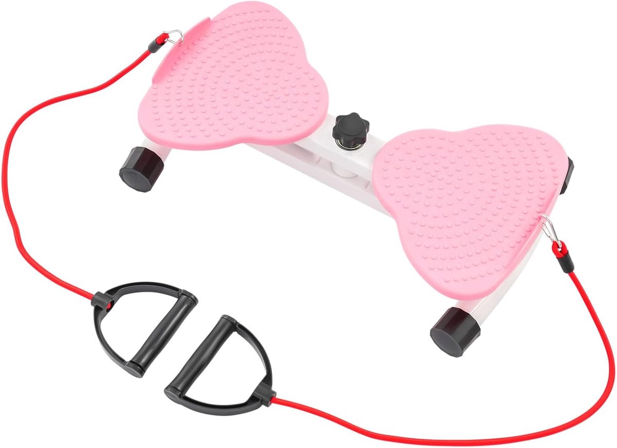 Taille Draaiplank - Twisterboard Balanstrainer - Full Body Training - Met Weerstandsbanden - 52 x 32 x 12 cm - Roze