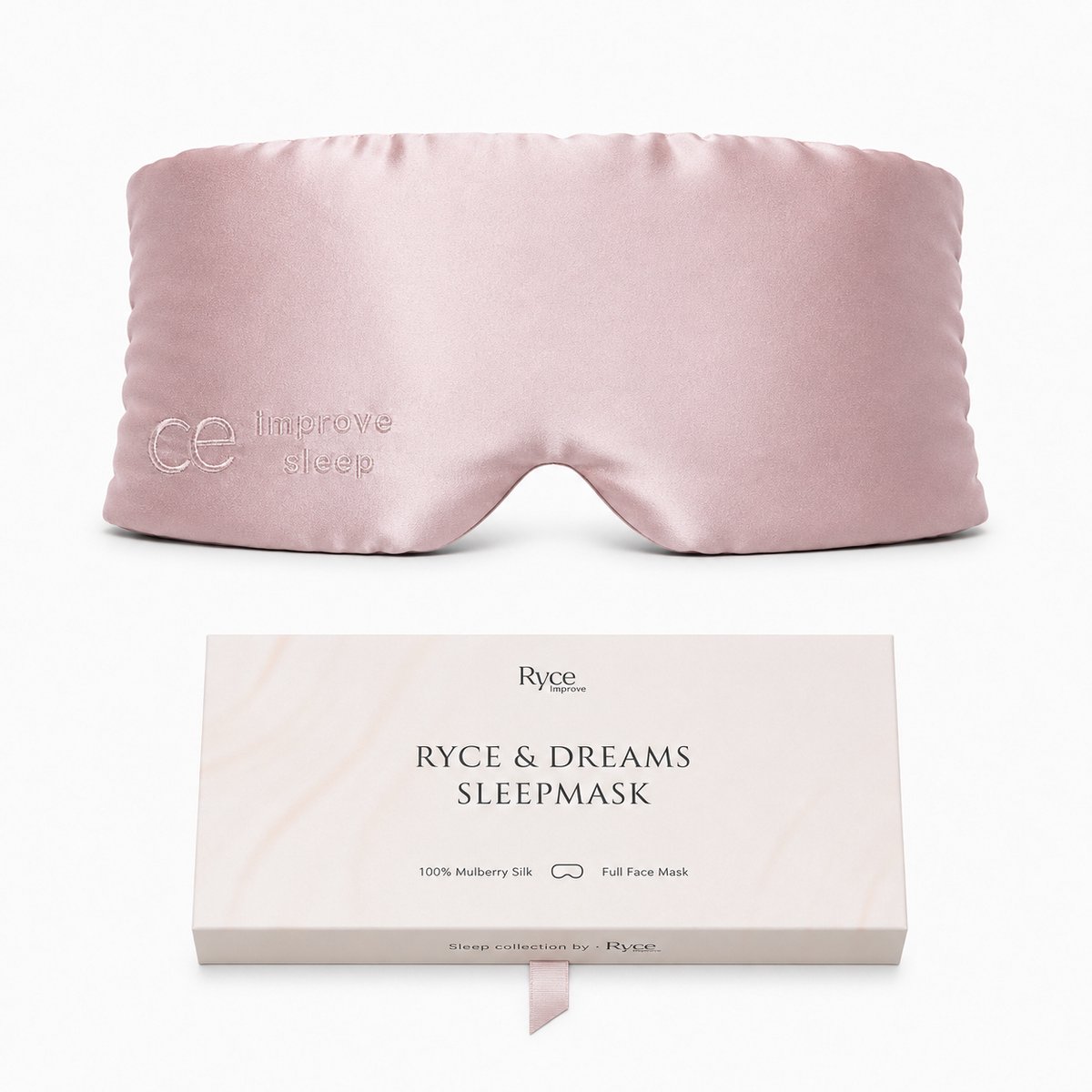Ryce® Zijden Slaapmasker - Oogmasker - Vrouwen & Mannen - Full Cover - Cadeau - Roze