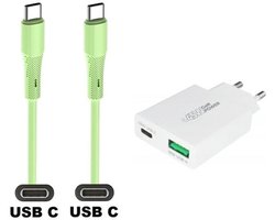 45W super snellader met 3 poorten + 1,0m USB C naar C kabel. PD PPS lader. Compacte GaN oplader adapter past op Kobo (Rakuten) eReader Elipsa, Elipsa 2E, Sage, Libra 2, Libra Colour, Clara 2E, Clara Colour, Clara BW - Kindle (Amazon) Scribe