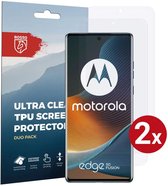 Rosso Screen Protector Geschikt voor Motorola Edge 50 Fusion | Ultra Clear Duo Pack | TPU Folie | Case Friendly Beschermfolie | 2 Stuks