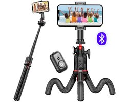 SBG Universele Selfie Stick - Flexibele Octopus Tripod Selfie Stick - Gorilla Pod - Geschikt voor Telefoon, iPhone, Samsung, Camera en meer - Smartphone Standaard - Mini Statief - Bluetooth afstandsbe