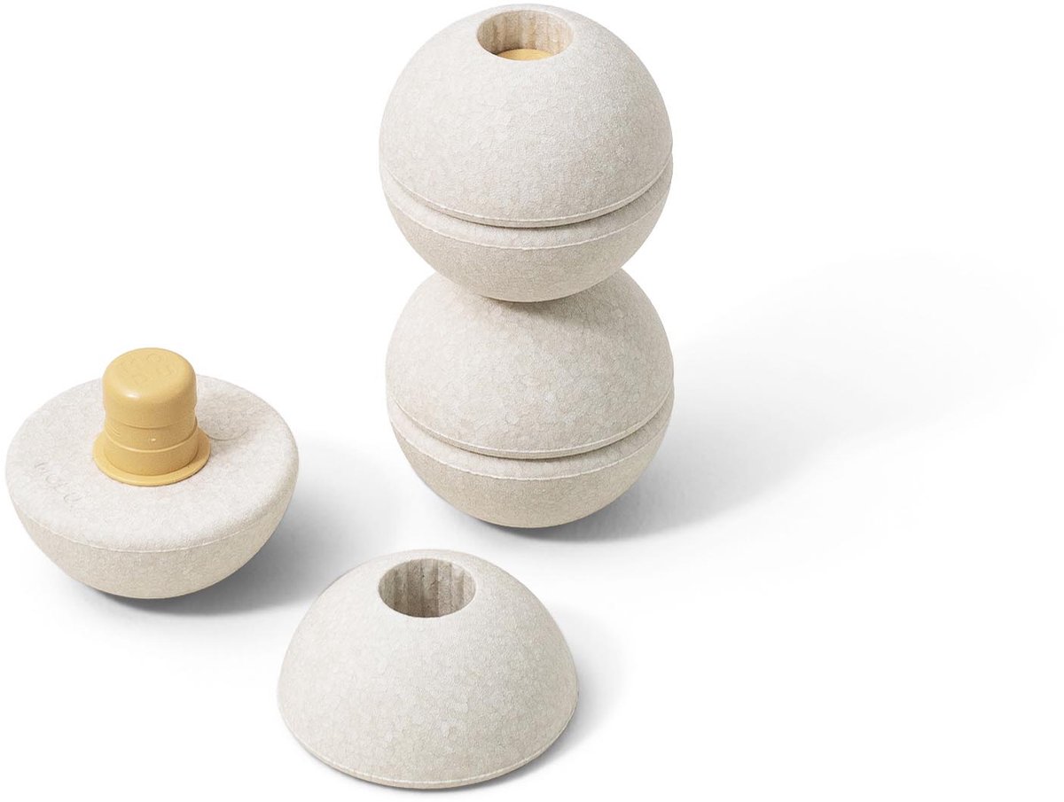 Modu 3 x Foam Balls - 3 schuimballen - open einde speelgoed - Speelgoed 6 md-6 jaar - Sand Grey / Honey Yellow