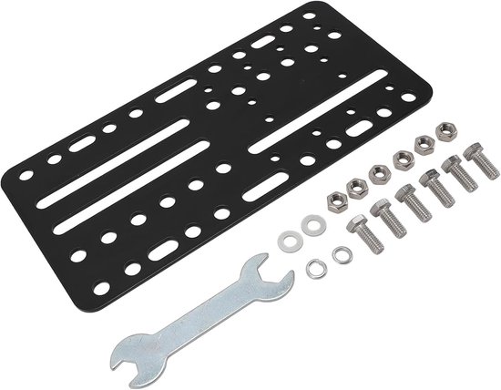 Handrem Bureau Mount - Adapter Plaat - Sim Racing - Universele Compatibiliteit - Meerdere Gaten - Zilver — afbeelding 3