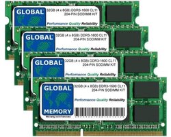 DDR3 RAM Kit - Geheugen Module - Laptop Upgrade - Lage Spanning - 32GB (4x8GB) - Multicolor