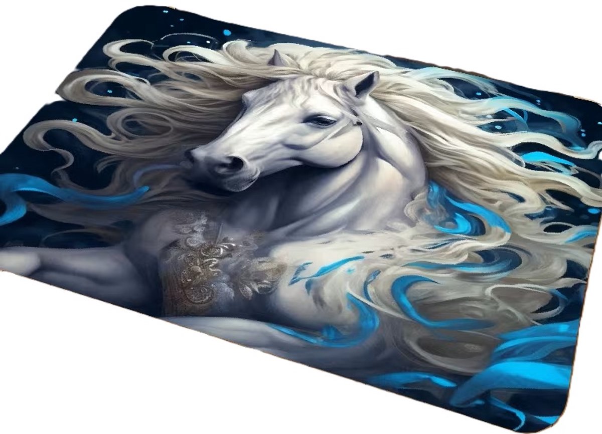Vloerkleed paard - antislip - tapijt - keukenkleed - salontafel kleed - woonkamer - slaapkamer - foam - 80 x 120 cm