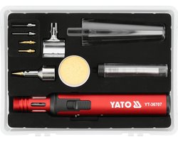 YATO YT-36707 Gasbrander & Gasbout 3-in-1 – Snoerloze Soldeerboutset met Piezo Ontsteking – Multifunctioneel Soldeerpistool – Inclusief 4 Soldeerkoppen en Koffer