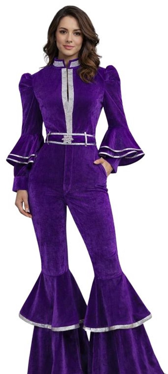 Paarse Disco Overall Dames – ABBA / 70’s Style - maat xl
