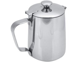 Roestvrijstalen Koffiemok met Deksel voor Melkopschuimen en Latte Kunst - 350ml Koffie Mug