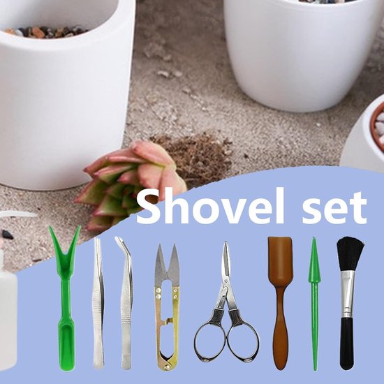 Set van 14 stuks - tuingereedschap - Tuinieren - Tuinset - Tuingereedschap set - voor planten en bloemen - Tuinonderhoud - Plantenschep - Tuinschep - Tuinhark - Metaal - groen van Merkloos	 — afbeelding 4
