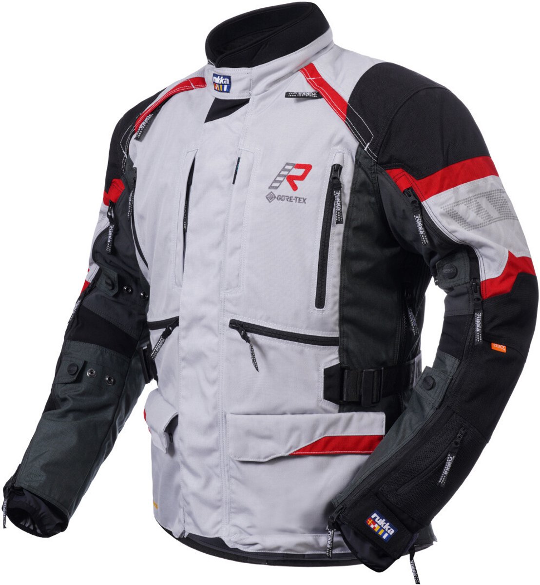Rukka Madagasca-R Zwart Grijs Rood Textiele Motorjas - Jas