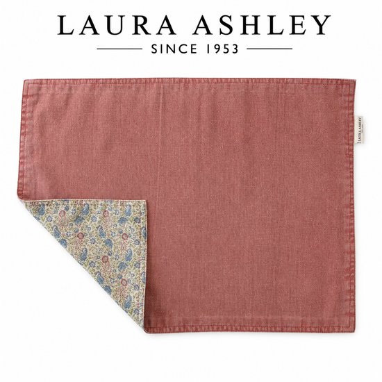 Laura Ashley Kitchen Linen Collectables Placemats - Oxblood Rood dubbelzijdig - Daniela - 48x35cm