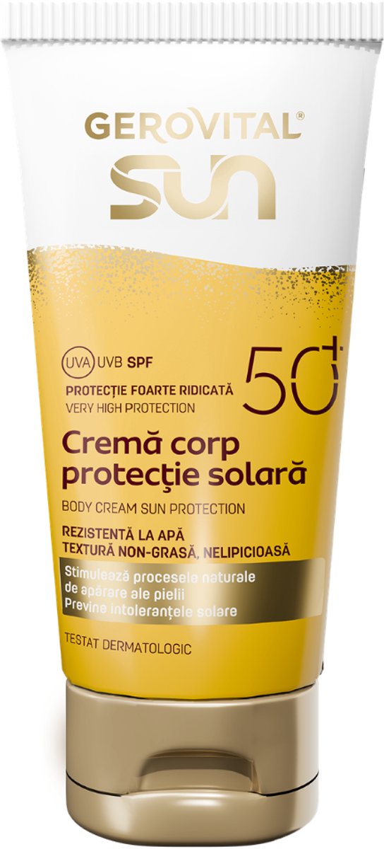 Zonnebrandcrème voor het lichaam SPF50+ gevoelige huid - waterbestendig - Gerovital SUN | 150 ml