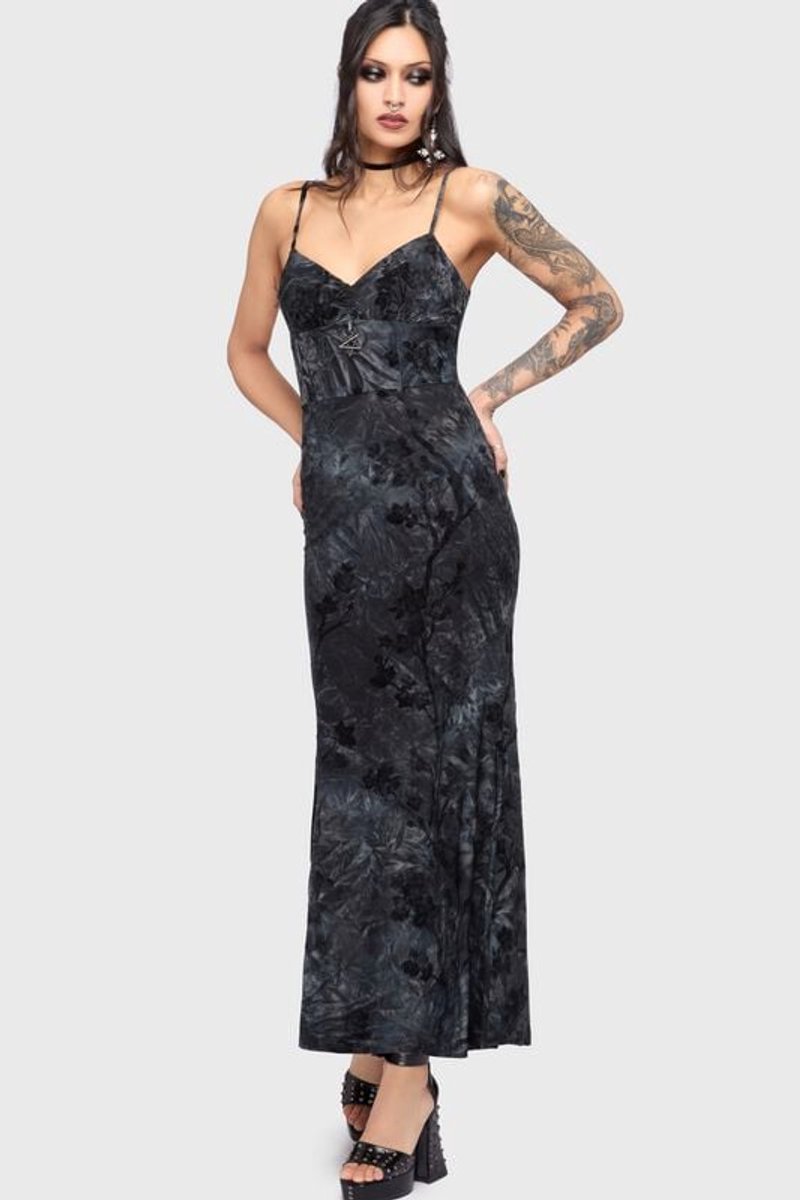Killstar Celestial Summer - Midnight Vale Maxi Dress Dames Maxi-jurk - marineblauw