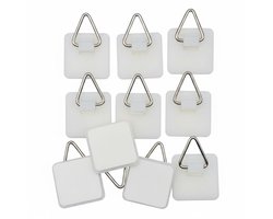 Plakhangers XL voor wanddecoratie – Zelfklevend Nano Tape – Ophanghaakje - Set van 10 - Feelingoods®