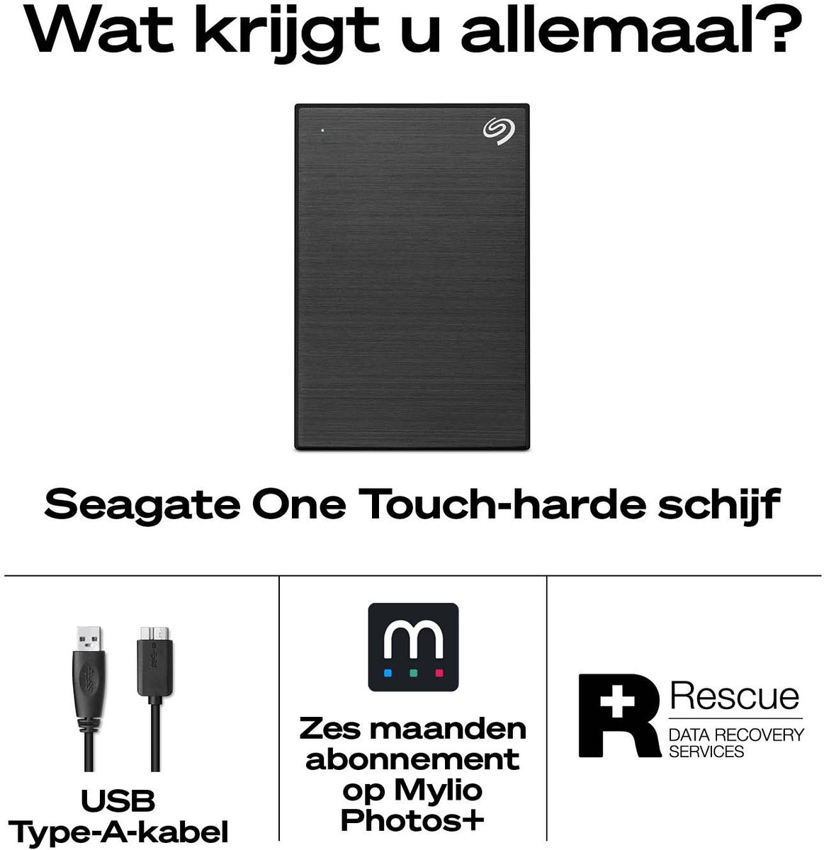 Seagate One Touch - Draagbare externe harde schijf - Wachtwoordbeveiliging - 2TB - Zwart — cadeau in Mode & Accessoires - foto 8