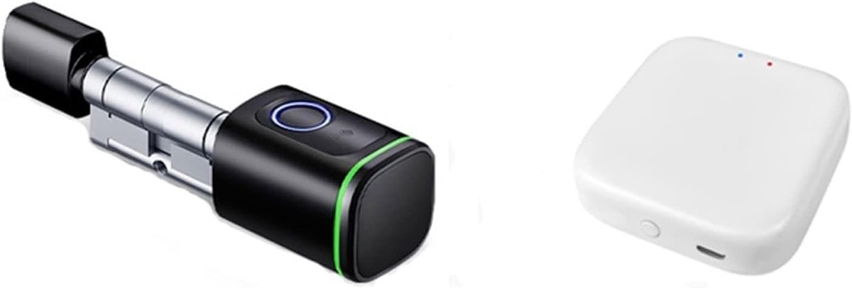 Slim deurslot - Slimme deurslot cilinder - Huisbeveiliging - Vingerafdruk kaart app - 60-110 mm deurdikte - Zwart