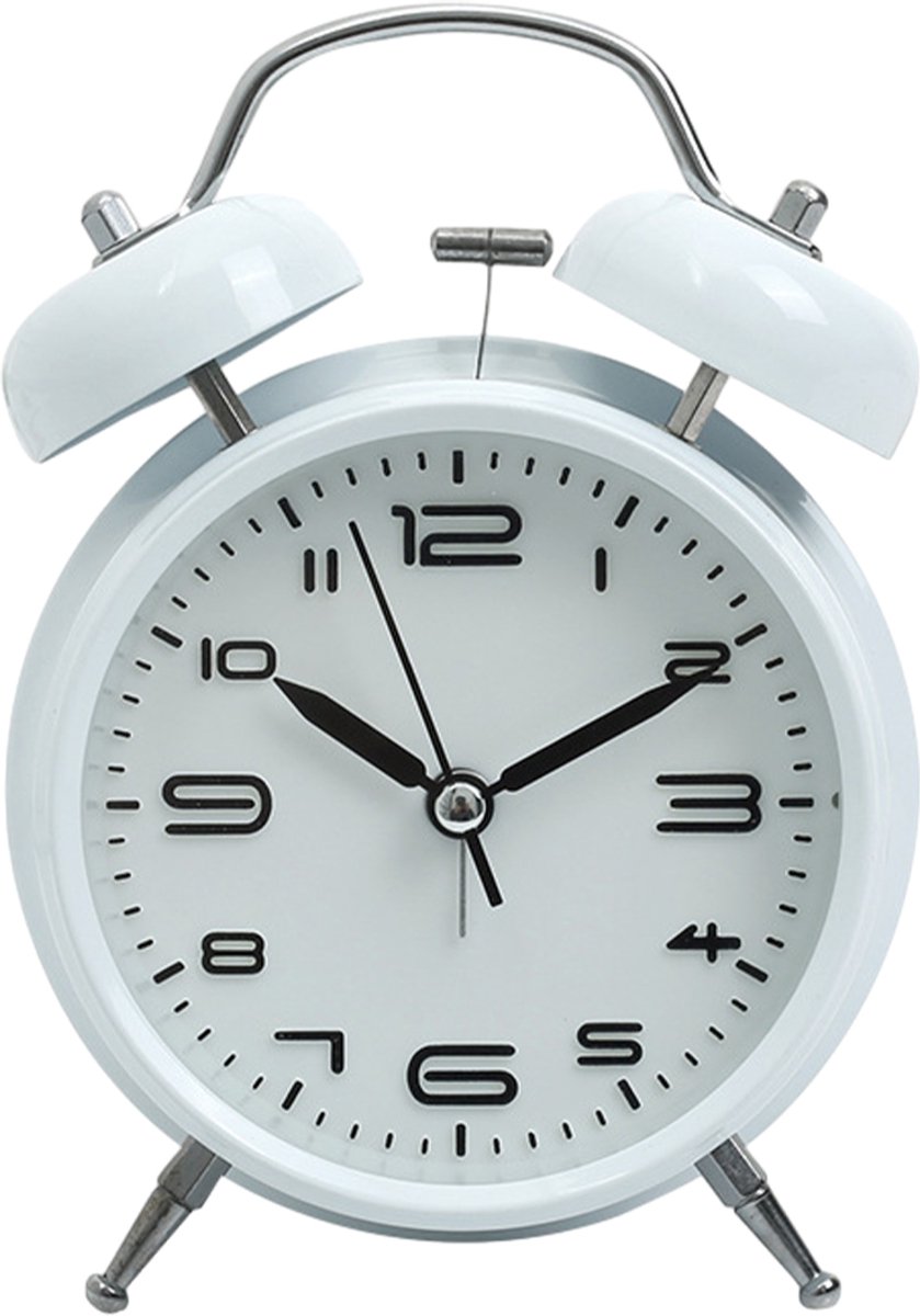 carmdering - Digitale Wekker Analoog -Klassieke Wit Wekker - Wekker Analoog - Luid Alarm - Stille Quartz- Slaapkamer