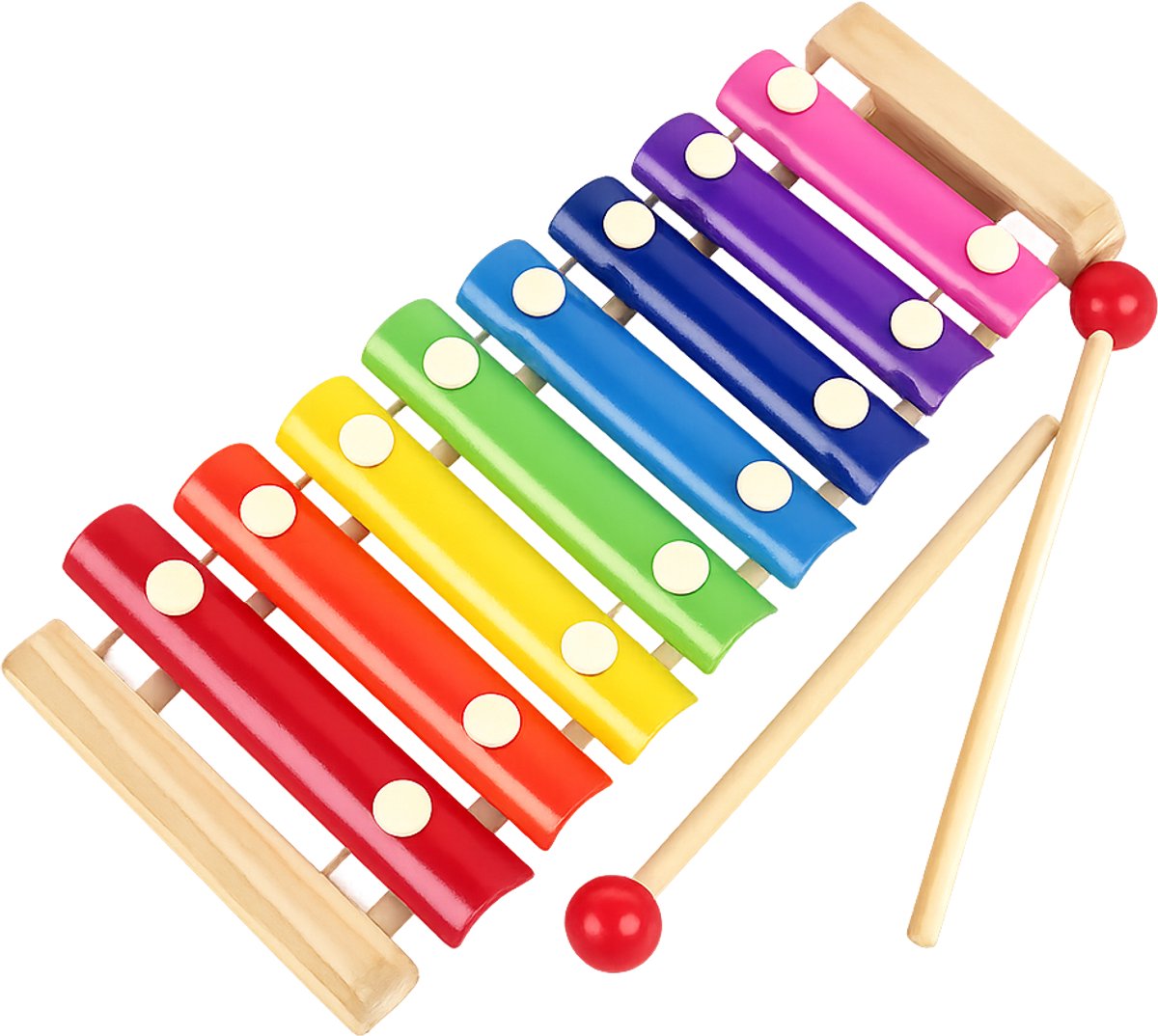 Houten Xylofoonspel voor Kinderen – Kleurrijk Muziekspeelgoed – Xylofoon met Hamertjes – Educatief Speelgoed voor Peuters en Kleuters