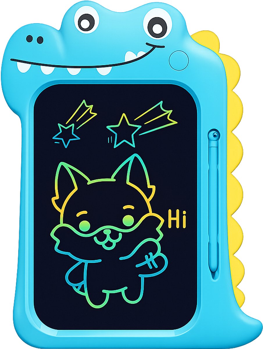 Tekentablet Dino - Uitwisbaar tekenbord voor kinderen - Leren tekenen - Blauw schrijfbord- LCD Wisbord - Educatief speelgoed - Jongen - Dinosaurus - Kinderspeelgoed - 3 jaar / 4 jaar / 5 jaar / 6 jaar / 7 jaar / 8 jaar