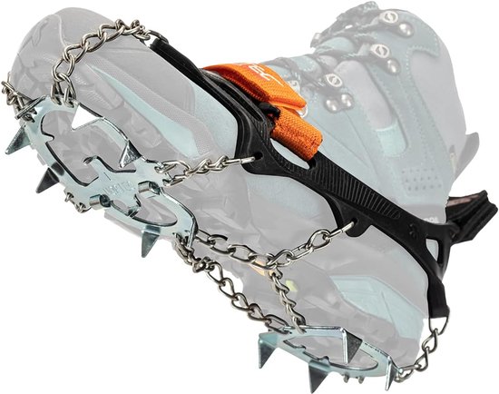 Micro Stijgijzers - Sneeuwklemmen - Winterwandelen - 13 Spikes Variabel - Maat XL - Zwart