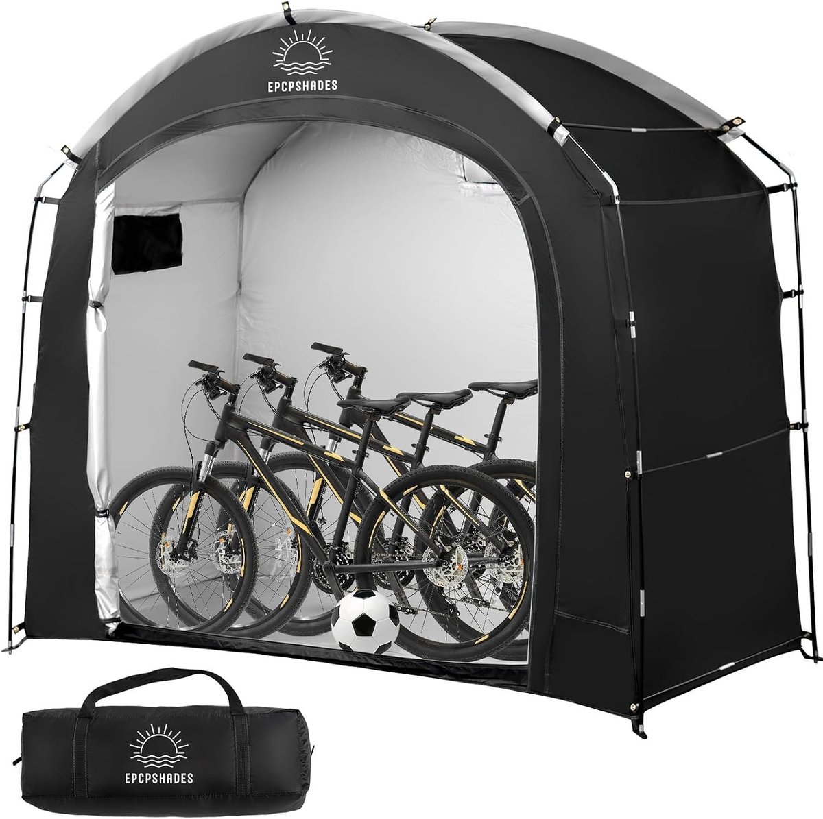 Fietsenstalling Tent - Zwart - 2-3 Fietsen - Waterdichte Tent met Stalen Frame - Voor Buiten