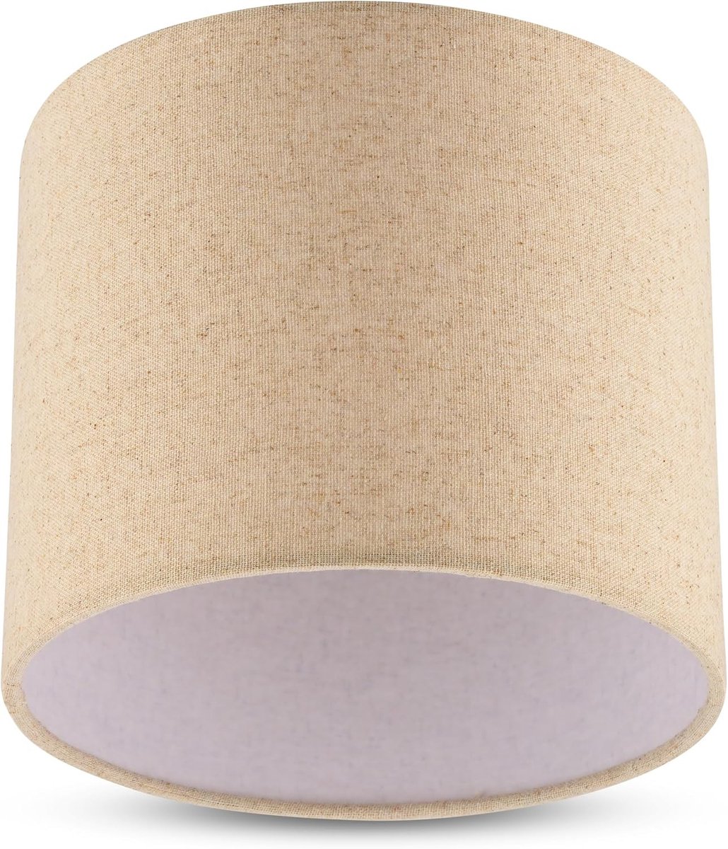 Ronde Lampenkap - Taupe - 20 cm Diameter - Hoogwaardig Linnen - Voor Hanglamp en Tafellamp met E27-fitting