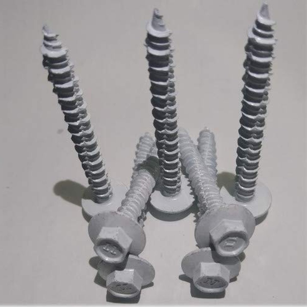 Betonschroeven - Schroeven voor metselwerk - Bevestigen aan steen - Snijdt eigen draad - 1/4 x 1-3/4 inch - Wit