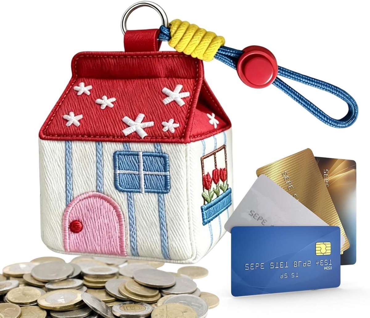 Opbergdoosje Hoofdtelefoon - Oordopjes Houder - Dagelijkse Organisatie - Schattig Huisdesign - 8x10 cm - Multicolor